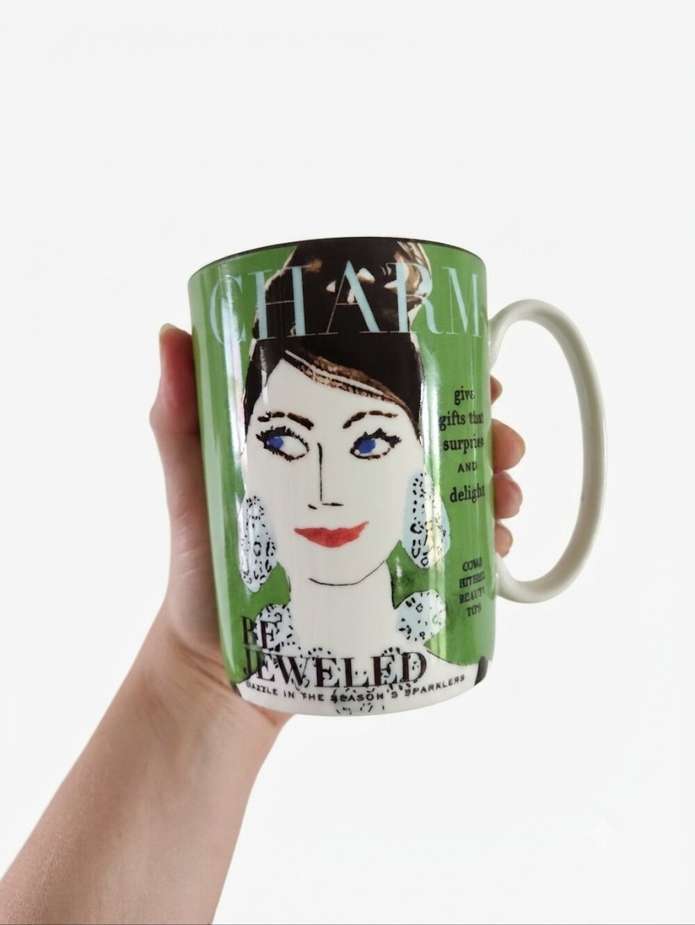 Kate Spade New York x Lenox "Make Headlines: Be Jeweled" Ceramic Mug - 12oz Gree